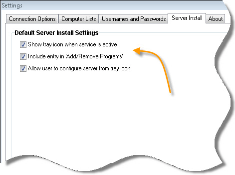 Remote Control 4 Default Server Settings